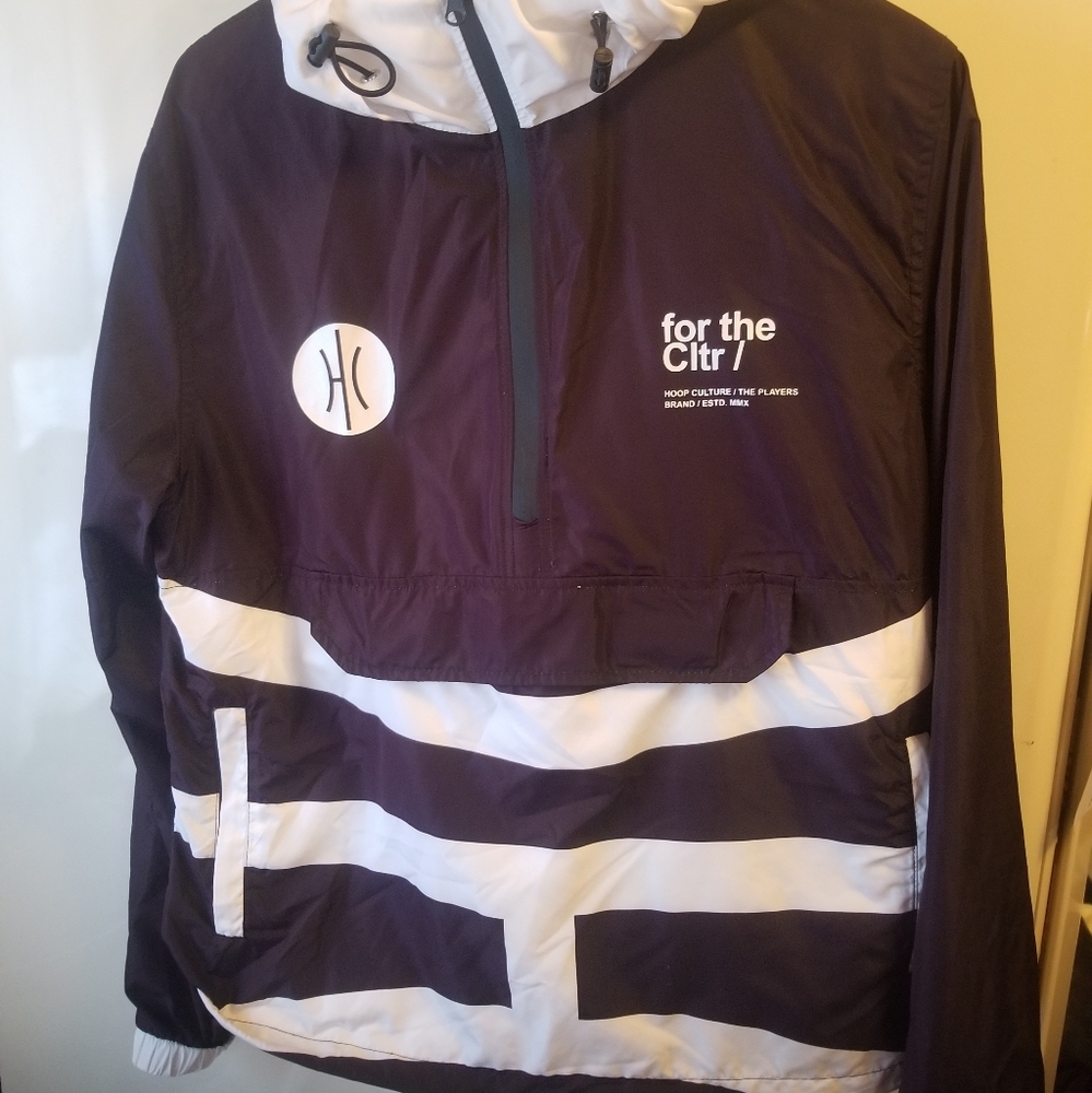 Hoop Culture Windbreaker, Men's, Black/White, S